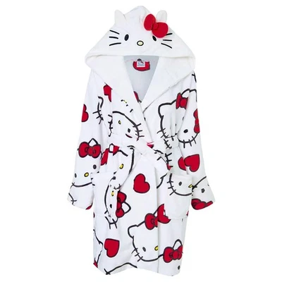 Hello Kitty Accappatoio Orecchie 3D Pile Donna (TC1023) - Immagine 1 di 4
