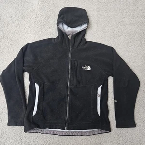 Vintage North Face Damen Jacke Extra Small Schwarz Fleece Kapuze Waffelfutter - Bild 1 von 18