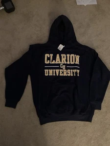 Clarion University Navy Blue Hoodie Sweatshirt Large TCX Apparel EAGLES NEW - Picture 1 of 4