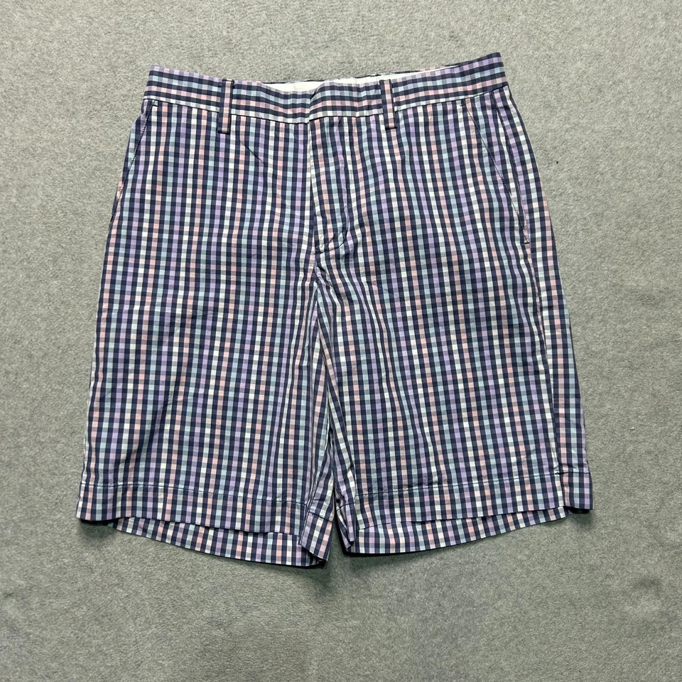 Pantalones Cortos Vineyard Vines Para Hombre 30 Breaker 8" Cuadros Colorido Azul Rosa Púrpura Informales Foto 1 de 4