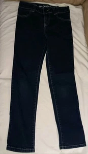 Girls Size 8 Cat & Jack Dark Blue Super Stretch Jeans Straight Leg Pre-owned - Picture 1 of 3