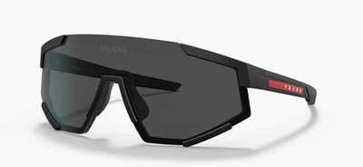 Prada Linea Rossa 04WS - DG006F - Occhiali da Sole -  Nero Gommato/Grigio - Imagen 1 de 3