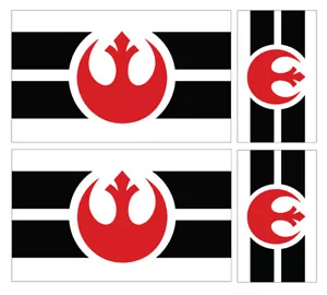 4 X REBEL ALLIANCE FLAG VINYL CAR VAN IPAD LAPTOP STICKER - Picture 1 of 1