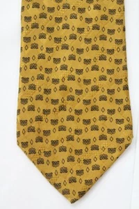 Brioni Necktie Mens Silk Luxury Designer Tie Gold Owls Diamonds 60"x 3.75" Italy - Picture 1 of 6