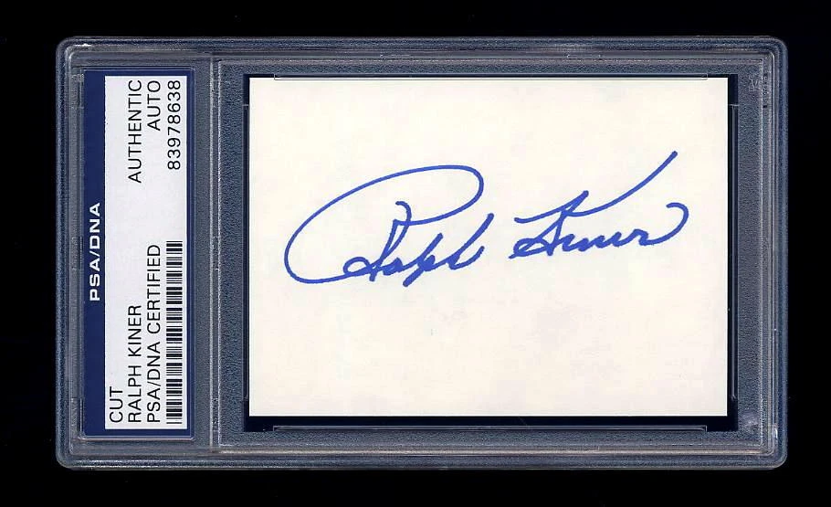 RALPH KINER SIGNED MINT CUT PSA/DNA SLABBED AUTOGRAPHED HOF PITTSBURGH PIRATES - Image 1 of 1