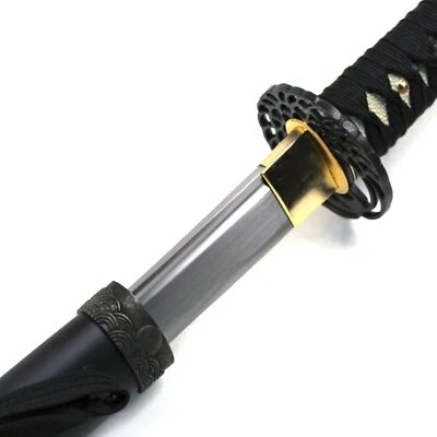 40.5" Katana Full Tang Sharp 1045 Carbon Steel Blade Samurai Sword Crane Tsuba - Image 1 of 4