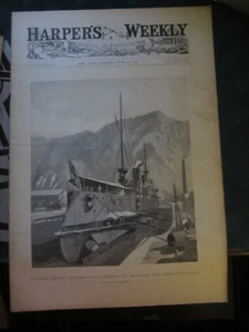 Harpers Weekly June 10 1899 Admiral Dewey's Return USS Olympia Kau-Lung Dock 64 - Picture 1 of 1