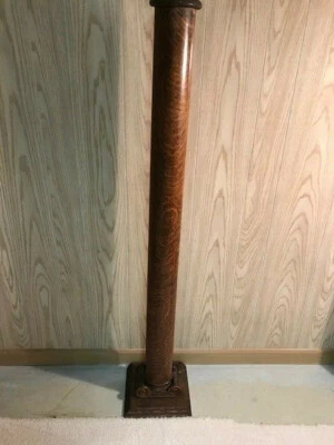 antiguo pilar arquitectónico roble macizo tallado ornamentado en base 53" alto Foto 1 de 4