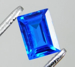 Certified 1.60 Ct Natural Tanzania Blue Tanzanite Emerald Shape Loose Gemstone - Picture 1 of 4