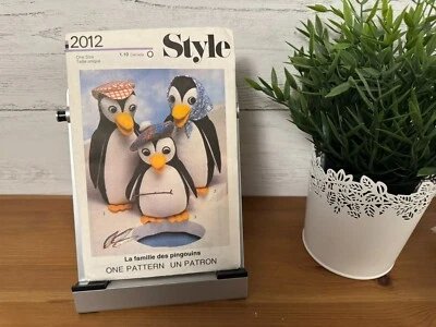 The Penguin Family Vintage Style Sewing Pattern 2012 Set of Penguins with Hats - Image 1 of 2