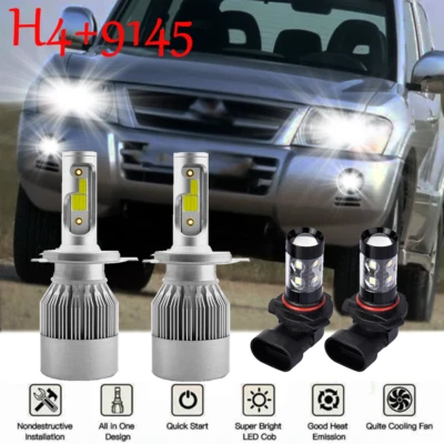 Para Mitsubishi Montero 2001-2006 - 4X Bombillas LED haz alto/bajo + luz antiniebla Foto 1 de 4