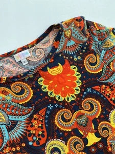 Lularoe Paisley Julia Dress Size L Navy Unicorn Retired - Picture 1 of 6