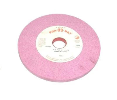 New Radiac  RAA60-K2-V0S  K303 Pink Grinding Wheel  8" X 1/2" X 1-1/4"  3600 RPM - Image 1 of 2
