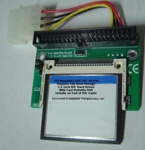 256 Megabyte SSD Replace Vintage 3.5" IDE Drives with 40 PIN IDE SSD CF Card - Picture 1 of 1