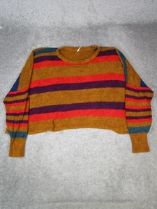 Free People Sweater Womens Medium Brown Red Purple Oversized Knit Pullover - Picture 1 of 8