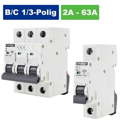 SCHELINGER Leitungsschutzschalter / Sicherungsautomat / B/C 6A - 63A / 1-Polig / 3-Polig
