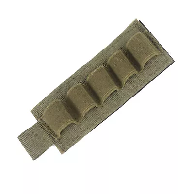 Tira de tarjetas táctica de 5 rondas bolsa de cartucho de munición calibre 12 escopeta soporte Foto 1 de 4