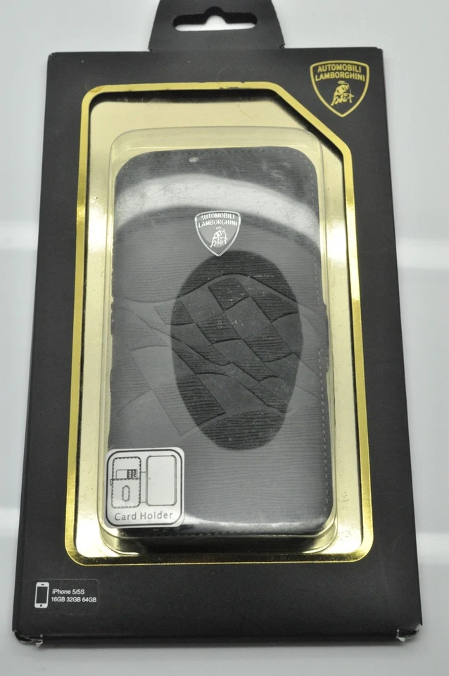 Lamborghini Offical Licensed   Ultra slim flip  Wallet  Case for iPhone 5/5S BK - Image 1 of 2