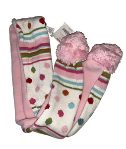 Vintage 2007 NWT Gymboree CANDY SHOPPE Colorful Polka Dot Stripe Pompom Scarf - Picture 1 of 2