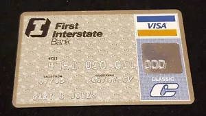 First Interstate Bank Visa Classic Credit Card ~ exp 1989 ~our# cc1326 - Picture 1 of 4