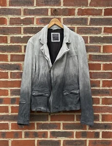 All Saints Mens THROTTLE Suede Biker Jacket XL Moto Bomber Allsaints Leather - Picture 1 of 13