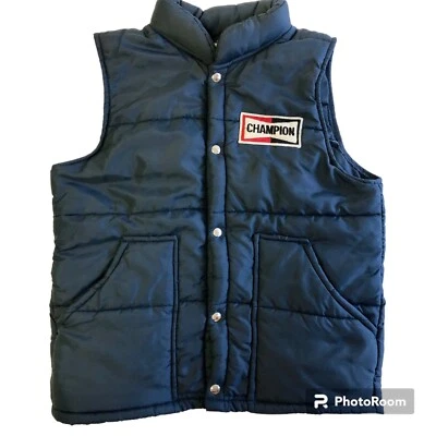 De Colección Años 80 CAMPEÓN Bujía Oficial CARRERAS Ropa Hombres Azul Nylon ESQUÍ Chaqueta M Foto 1 de 4