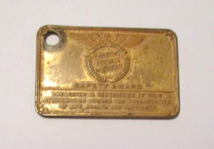 ANTICO PORTACHIAVI OTTONE anni '20 DATORI DI LAVORO MUTUALI di WAUSAU PREMIO SICUREZZA - Foto 1 di 2