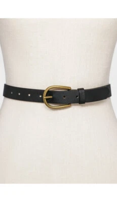 Universal Thread Women's Elongated Gold Buckle Belt Black Size L - Image 1 of 2
