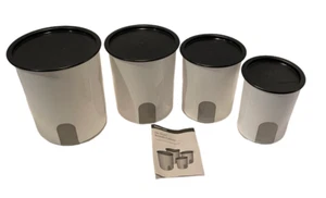 Tupperware Modular Mates One Touch Reminder Canister Set Of 4, black seals - Picture 1 of 7