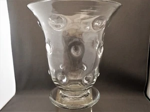 Vintage Mid Century Signed Webb Crystal England Clear Bubble Vase Circa  7" - Bild 1 von 8