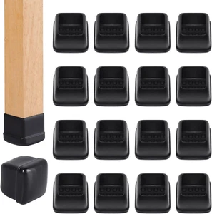24 Pcs Chair Leg Sliders for Carpet, Square Black Chair Glides Teflon Furniture - Picture 1 of 12