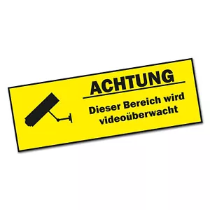 Aufkleber "Achtung Videoüberwachung" Warnaufkleber Hinweis Kamera Sticker R008 - Bild 1 von 5