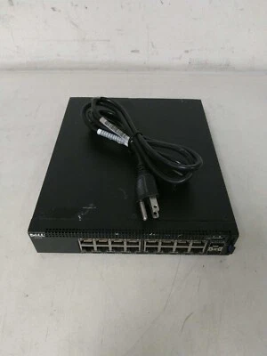 Conmutador administrado Dell X1018 16 puertos Gig PoE 2 X SFP probado funcionando con cable de alimentación Foto 1 de 4