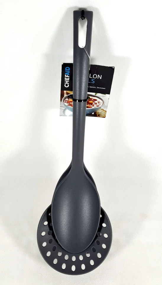 Chef Aid Kitchen Nylon Tools Set of 3 Slotted Turner, Spoon, Skimmer - Image 1 of 4
