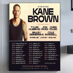 Kane Brown In The Air 2024 Tour Poster 2024 - Picture 1 of 7