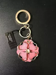 VICTORIA'S SECRET KEYCHAIN CHARM PINK AND GOLD FLOWER PURSE CHARM NWT - Picture 1 of 2