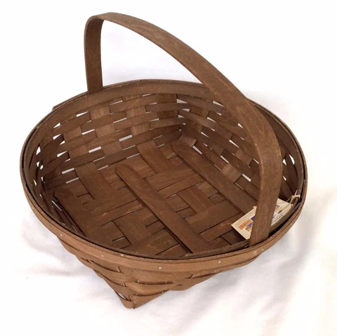 Longaberger Basket & Protector Vintage Brown Round Pie NEW Picnic TAILGATE 2016 Cover