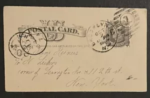 Travelstamps: 1884 US Postal Card 1 Cent - Brooklyn NY Cancel - Fancy Cancel - Picture 1 of 5