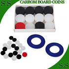 Carrom Board Coins +2 Large Blue Strikers Set ideal for Larger Boards! Smooth