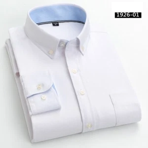 Camisas Oxford para Hombres Formales Negocios Mangas Largas Algodón Informales Camisas de Vestir Prendas para el torso - Imagen 1 de 13