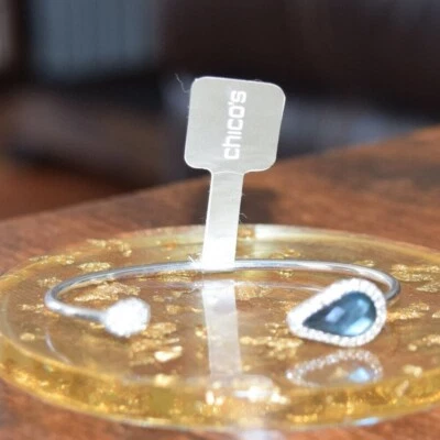 全新带标签 Chico's 蓝色梨形石镀银手镯手链 — 第 1/4 张图片