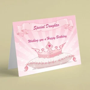 Princess crown special Daughter birthday card  - Picture 1 of 1