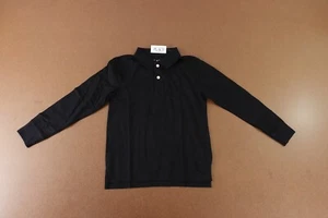 The Children’s Place Boys Medium (7/8) Black Long Sleeve Uniform Pique Polo NWT - Picture 1 of 6