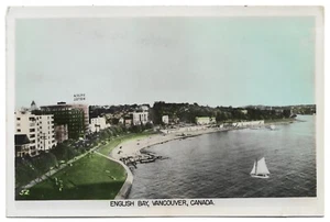 English Bay Vancouver Canadá - Muestra el hotel Sylvia - Foto postal tintada - Imagen 1 de 2