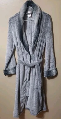 BATA DE DORMIR SECRET TREASURES WOMAN'S Med (8-10) Gris Superminky Wrap NUEVA CON ETIQUETAS Foto 1 de 4
