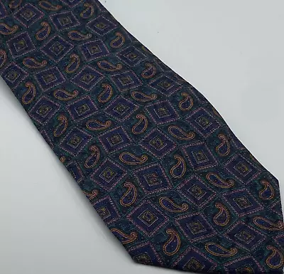 Corbata Austin Reed England Dk azul verde cachemir Foto 1 de 3