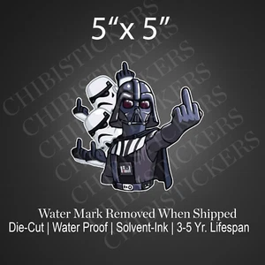 Darth Vader Middle Finger Peeker Vinyl Sticker Waterproof Car Decal Star Wars - Picture 1 of 2
