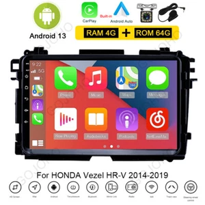 4+64GB Android 13 Car Radio Stereo For Honda Vezel HR-V HRV 2014-18 GPS CarPlay - Picture 1 of 20
