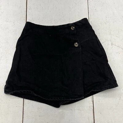 Old Navy 黑色牛仔裹身短裙弹性腰女孩 XL 码 (14-16) — 第 1/4 张图片