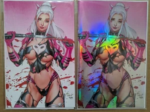 Merc Magazine Miss Meow #1 Virgin set by Mike DeBalfo NM/M Regular & Foil - Picture 1 of 6